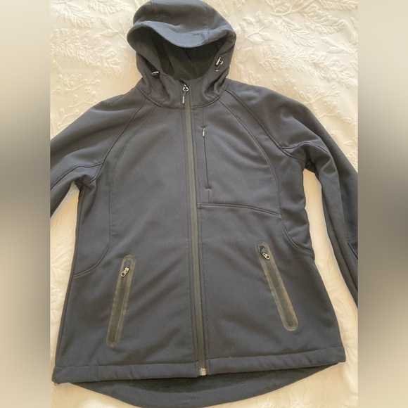 Lole SOFT SHELL FLEECE LINED WOMEN’S BLACK JACKET WITH HOOD - Size Small - Picture 7 of 15